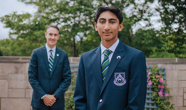 2022-2023 Head Boy with Headmaster Fellin